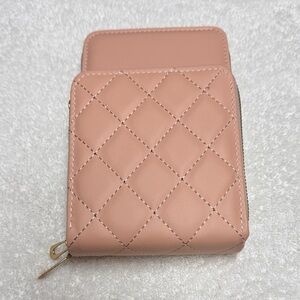 Source Unknown Quilted Blush Pink Zip Crossbody 2 Compartment office